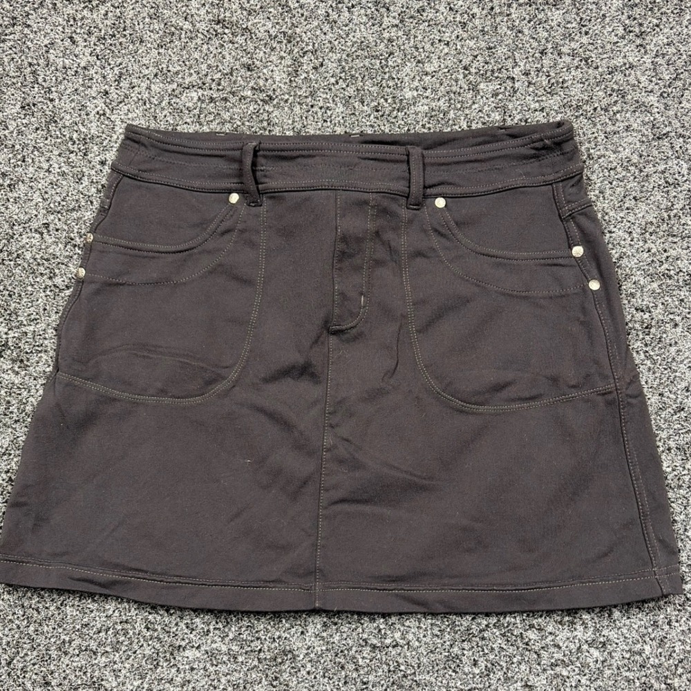 Athleta Skort Womens 8 Black Supplex Nylon Spandex Active Hiking Mini Skirt